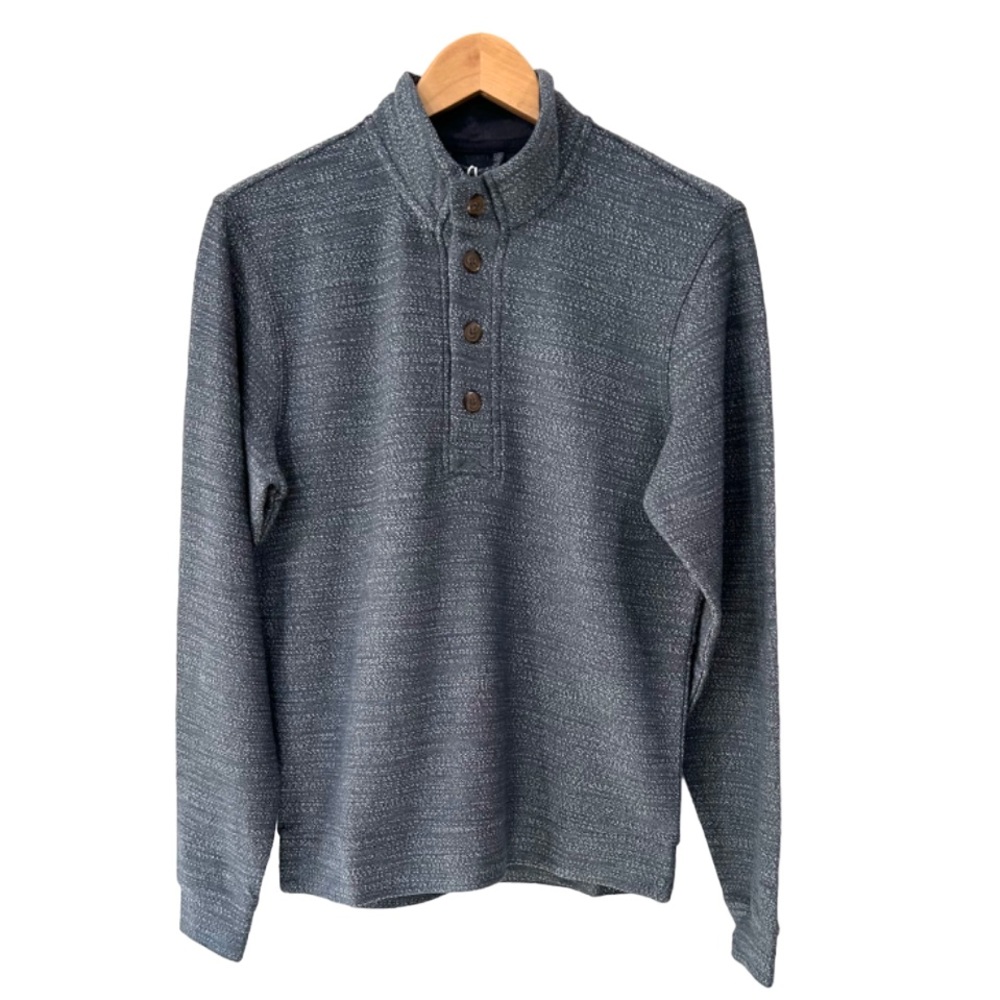 Marine Layer men’s Clayton Textured pullover S blue Henley beachy new NWT